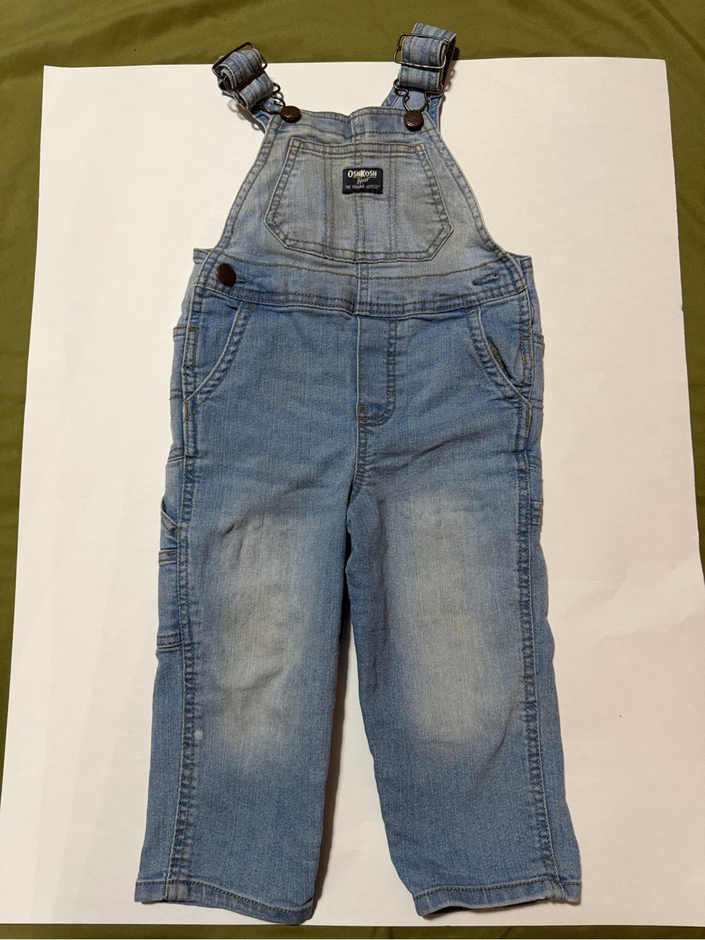 OshKosh B'gosh Faded Light Denim Overalls in Blue